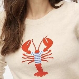 J.Crew Sequin Lobster Teddy Sweater